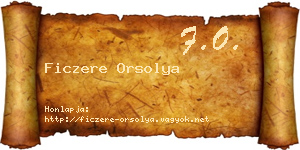 Ficzere Orsolya névjegykártya